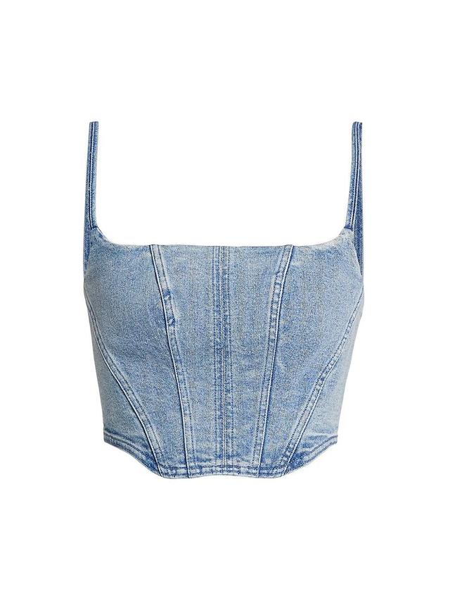 Womens Cotton Denim Bustier Top Product Image