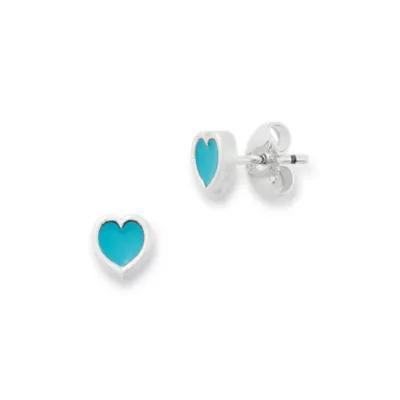 Enamel Connected Hearts Studs Product Image