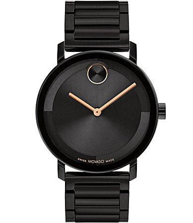 Men's Movado BoldÂ® Evolution Black IP Strap Watch with Textured Tonal Black Dial (Model: 3601123) Product Image