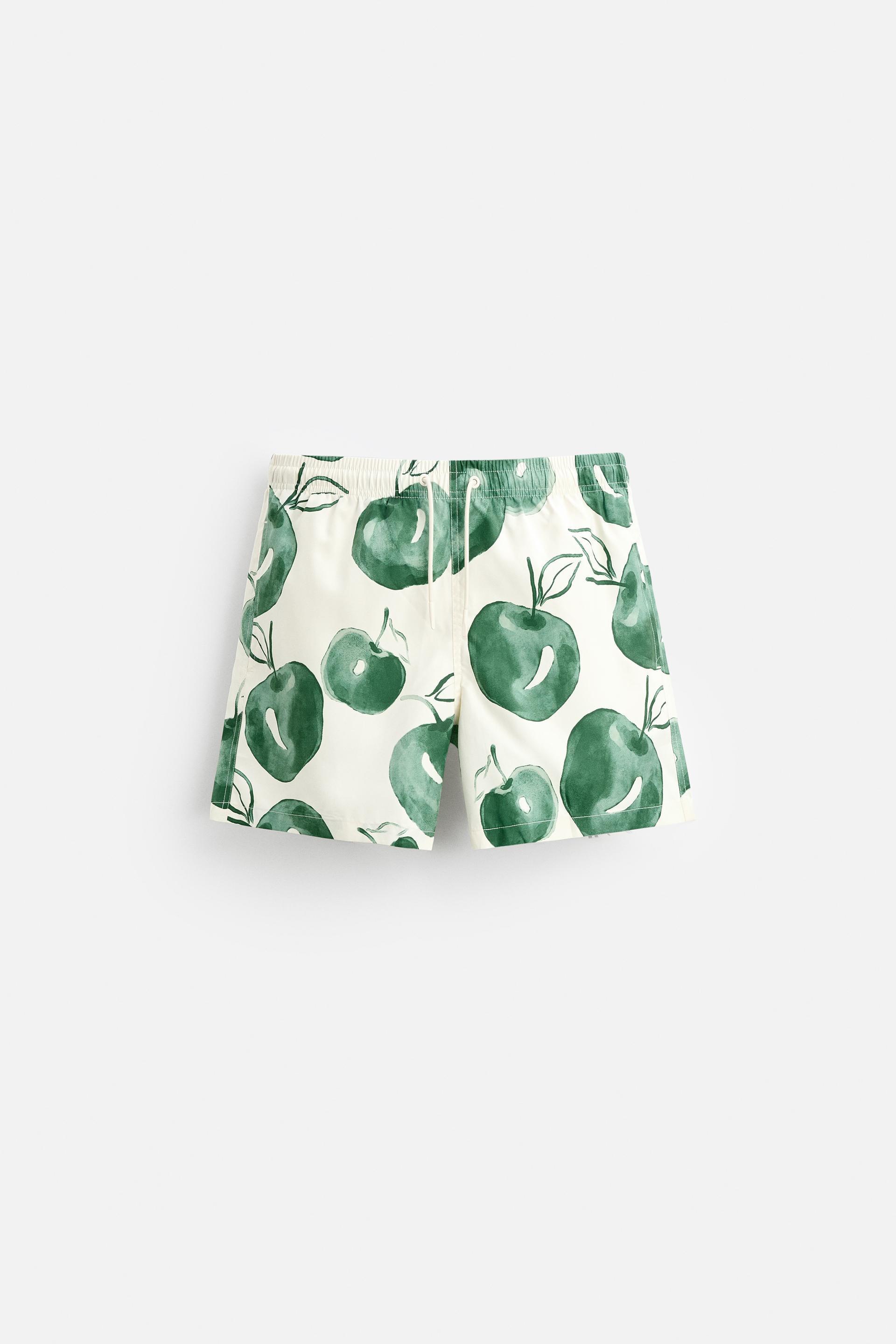 APPLE PRINT REGULAR SWIMMING TRUNKS Product Image