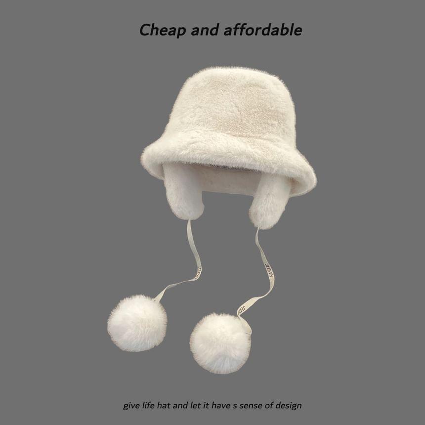 Pom Pom Plain Trapper Hat Product Image