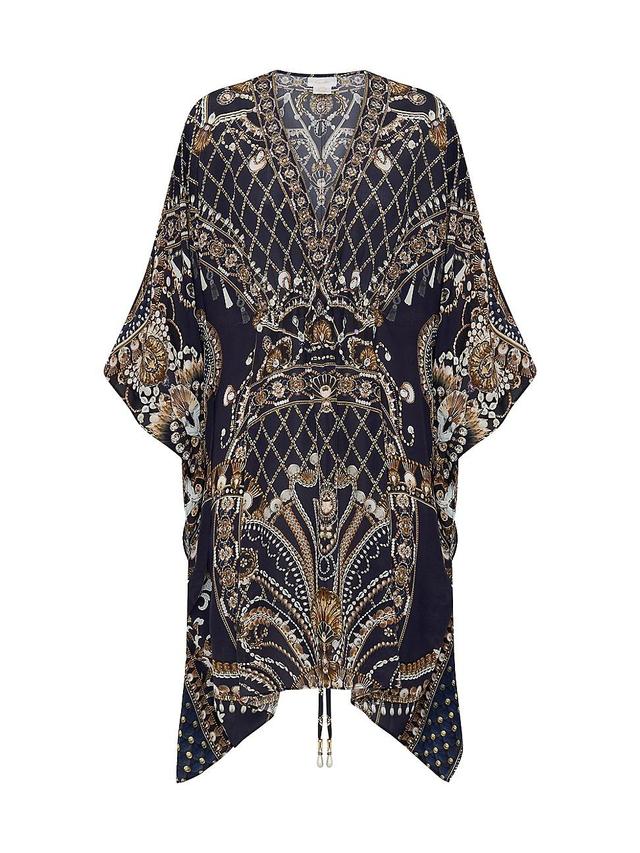 Womens Printed Silk Caftan Product Image