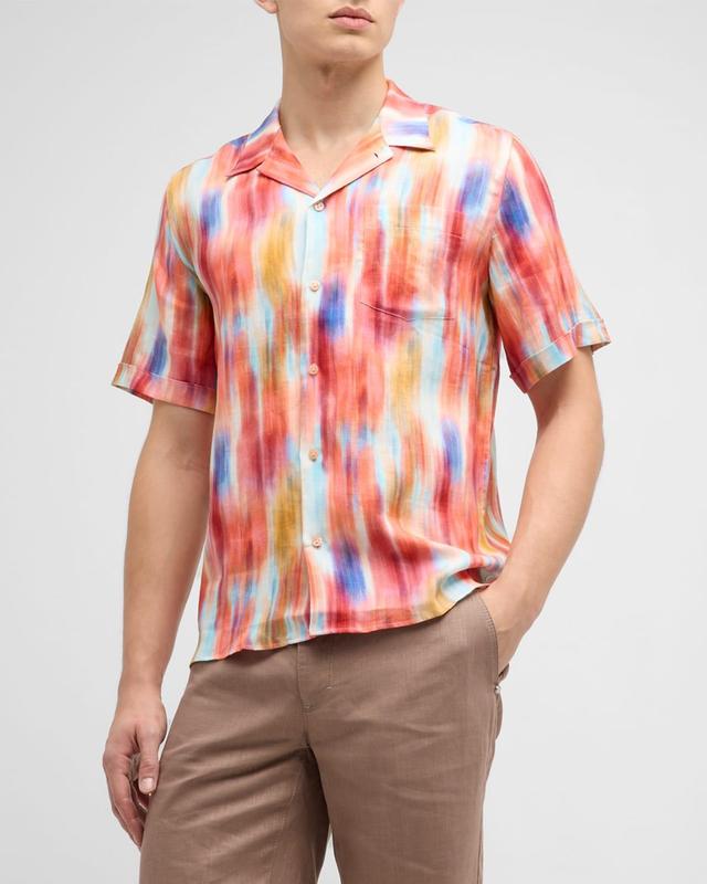 Mens Charli Abstract Linen Camp Shirt Product Image