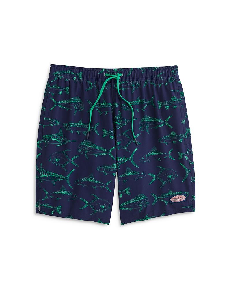 Vineyard Vines 7 Printed Chappy Trunks (Warf Chappy Stripe Wild Lime) Men's Swimwear Product Image