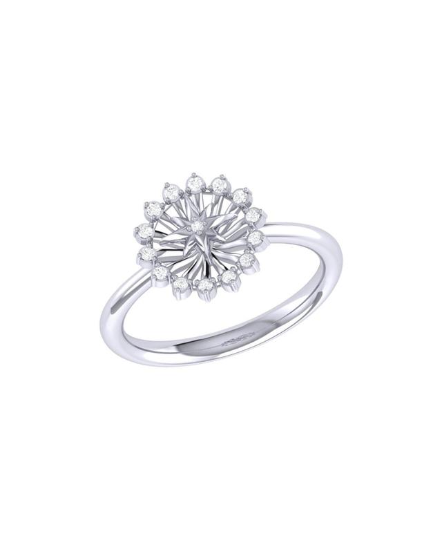 LuvMyJewelry Starburst Design Yellow Gold Plated Sterling Silver Diamond Women Ring Product Image