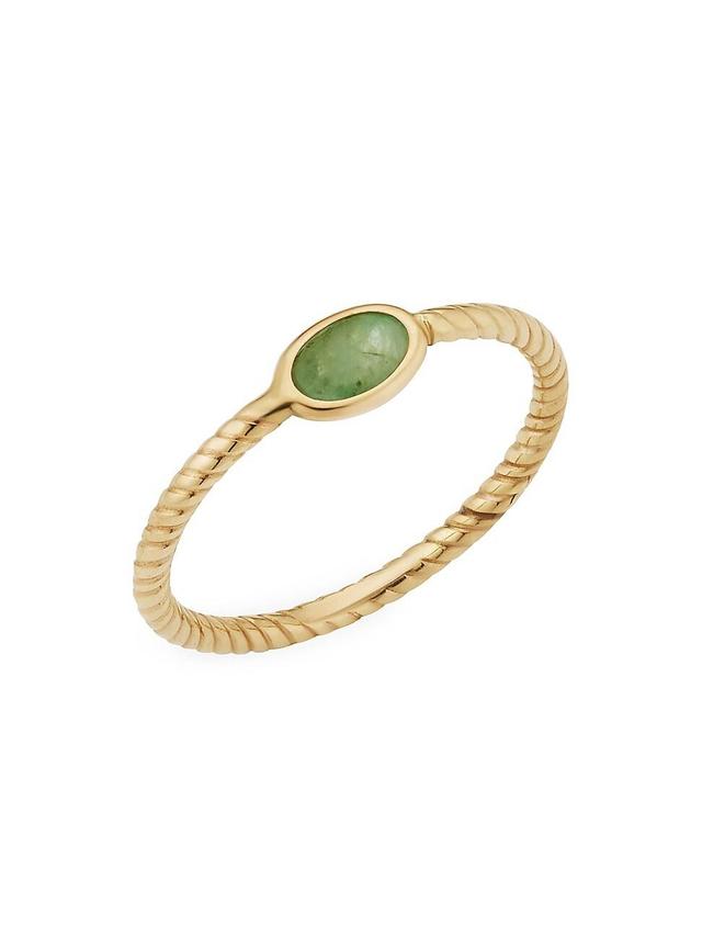 Womens 14K Yellow Gold Emerald Heritage Ring Product Image