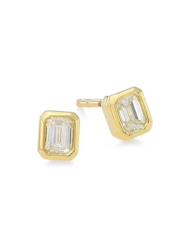 Womens Tiny Treasures 18K Yellow Gold & Diamond Stud Earrings Product Image