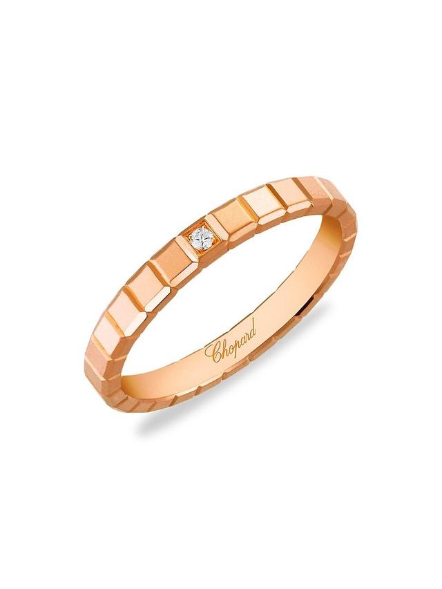 Womens Ice Cube 18K Rose Gold & Diamond Ring Product Image