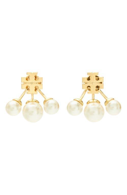 Tory Burch Kira Imitation Pearl Front/Back Earrings Product Image