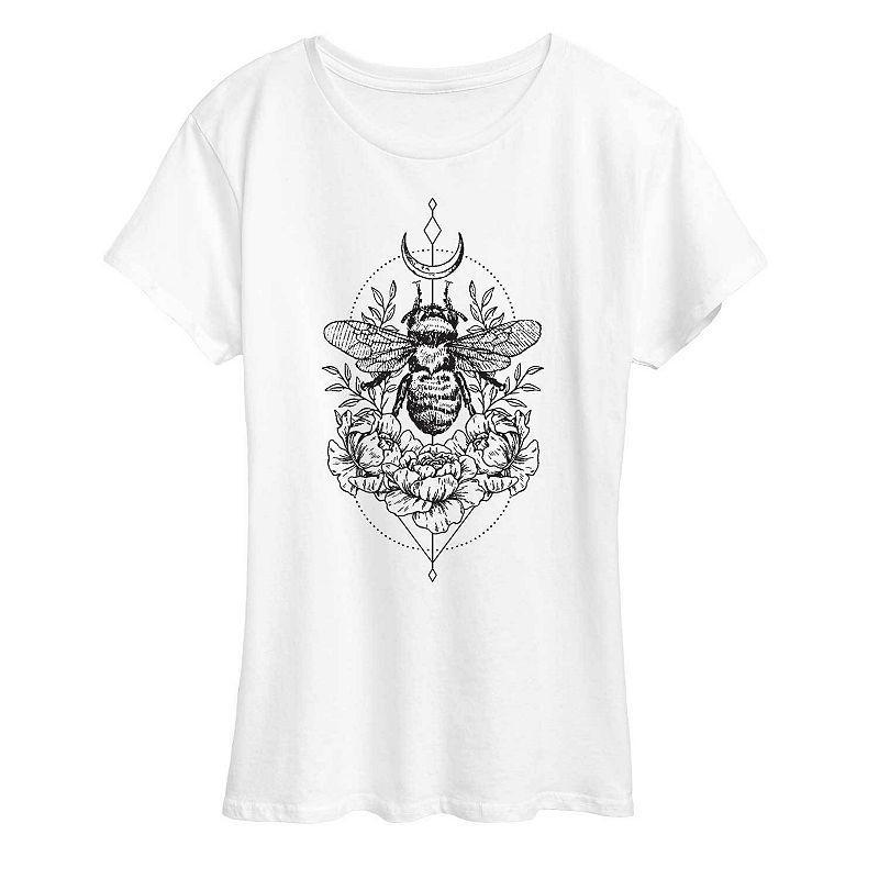 Womens Astrological Floral Bee Graphic Tee, Girls Product Image