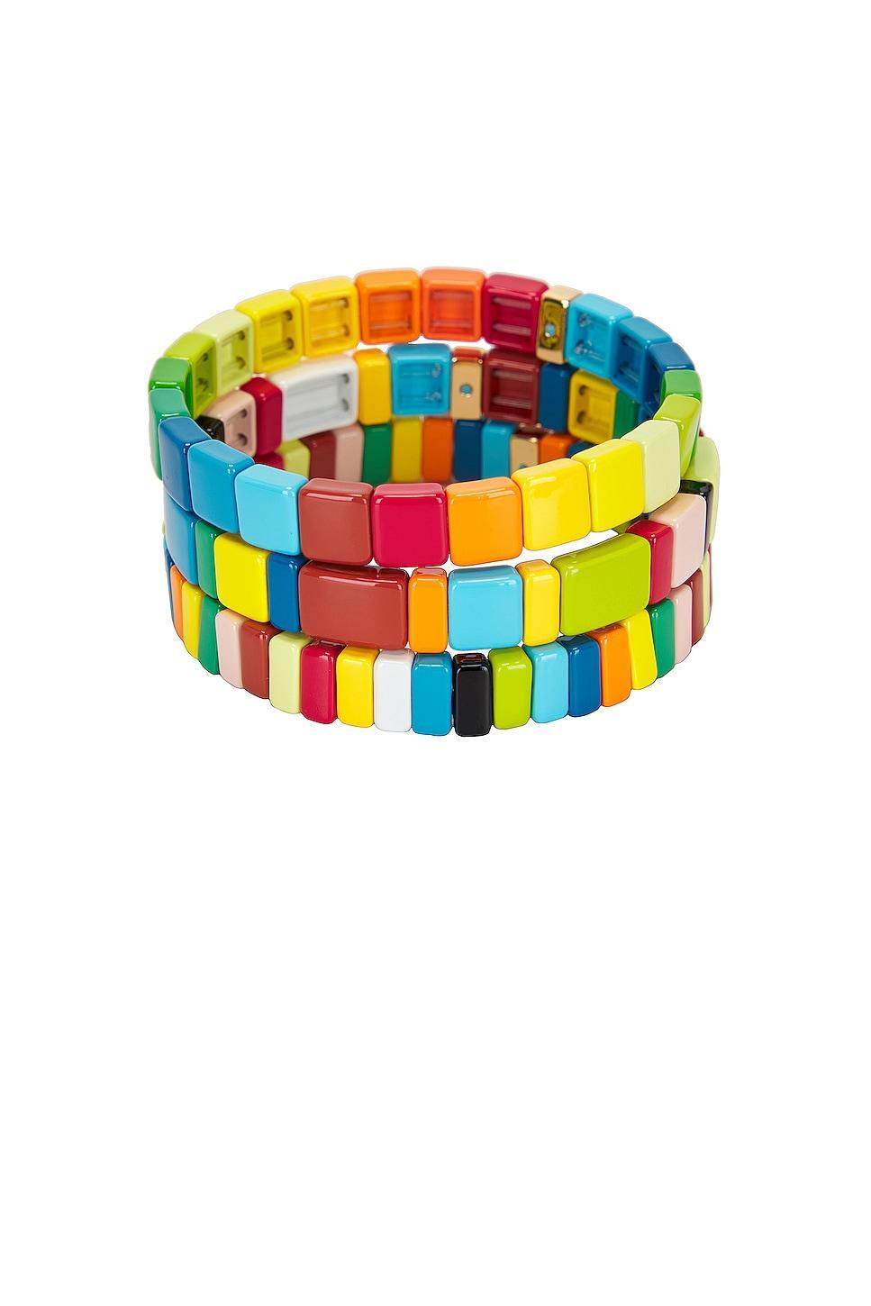 Roxanne Assoulin Rainbow Brite Bracelet Set Of 3 in Yellow Product Image