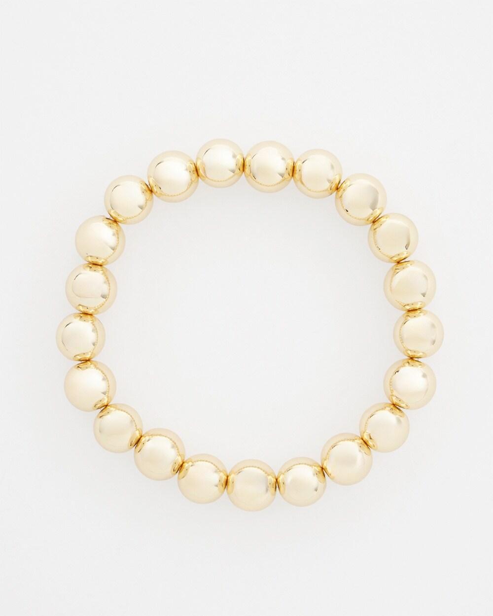 Large Gold Tone Beaded Stretch Bracelet   Chico's - Gold - Women Product Image