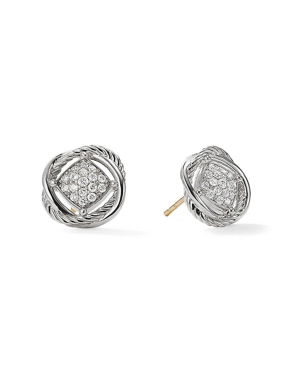 Womens Infinity Earrings with Diamonds Product Image