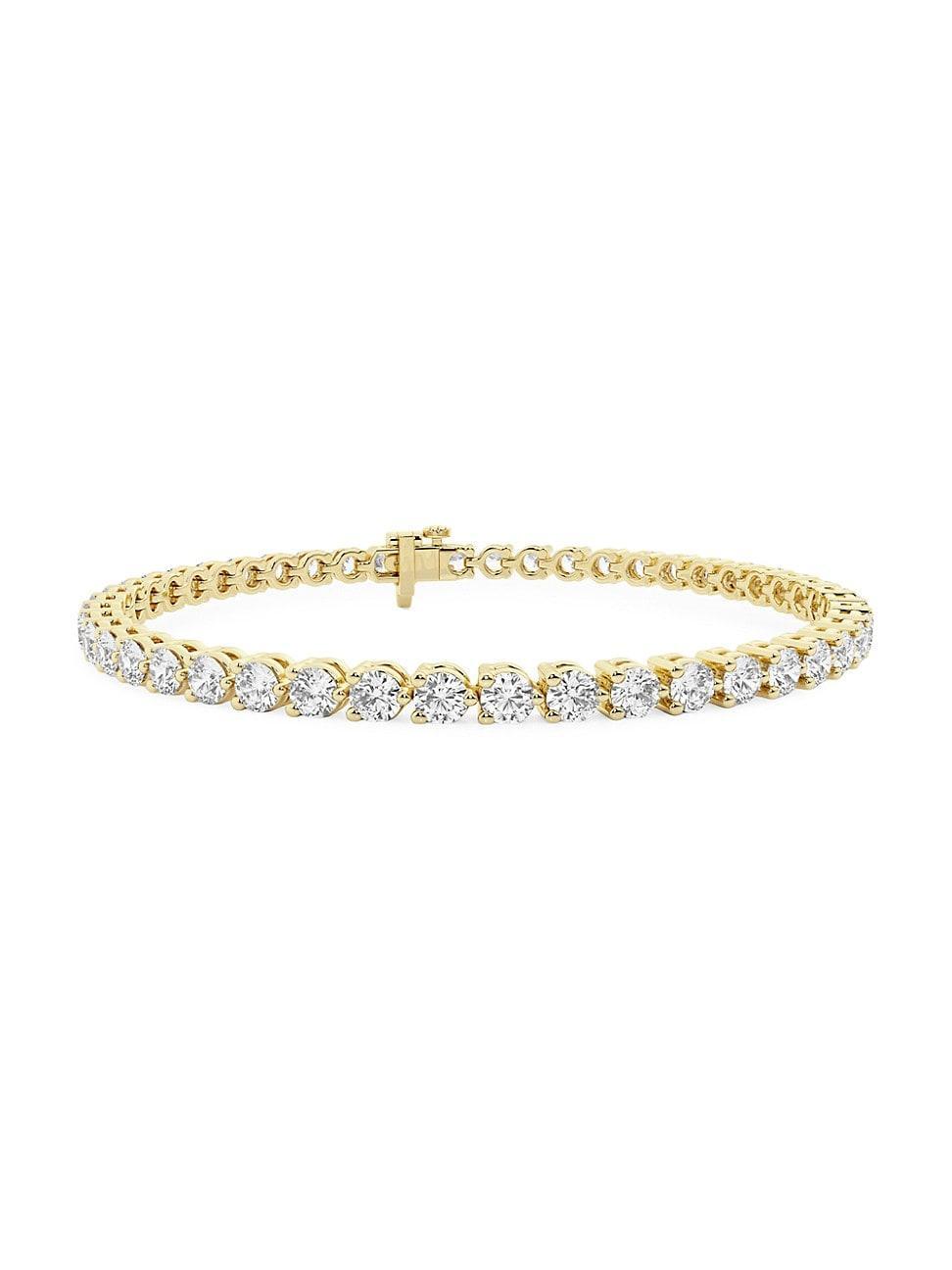 Womens 14K Yellow Gold & Round Lab-Grown Diamond 3-Prong Tennis Bracelet/1.00-10.00 TCW Product Image