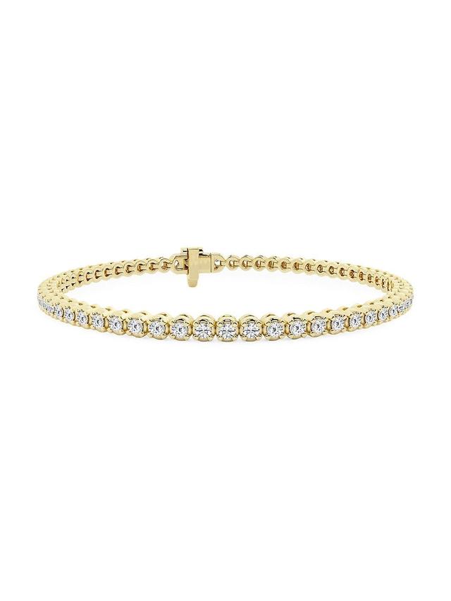 Womens 14K Yellow Gold & Round Lab-Grown Diamond 4-Prong Tennis Bracelet/2.00-15.00 TCW Product Image