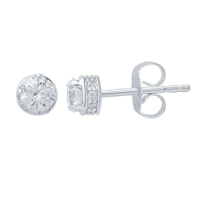 10k White Gold 1/2 Carat T.W. Diamond Stud Earrings, Womens Product Image