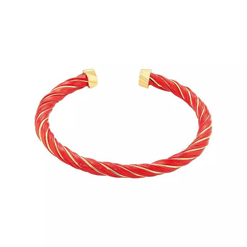 Emberly Twisted Bangle Bracelet, Womens, Red Product Image