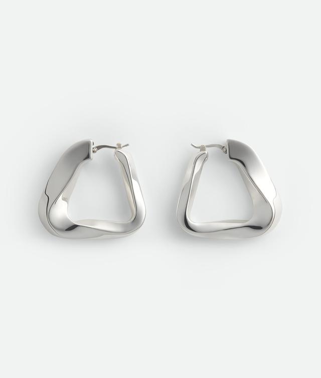 Large Twist Triangle Hoop Earrings Product Image