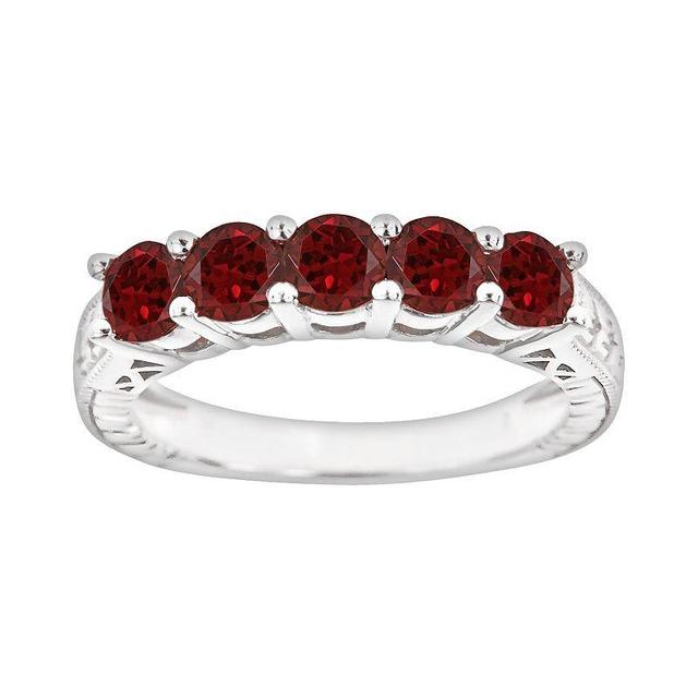 Garnet (1-1/2 ct. t.w.) Ring in Sterling Silver (Also Available White Topaz) - Peridot Product Image