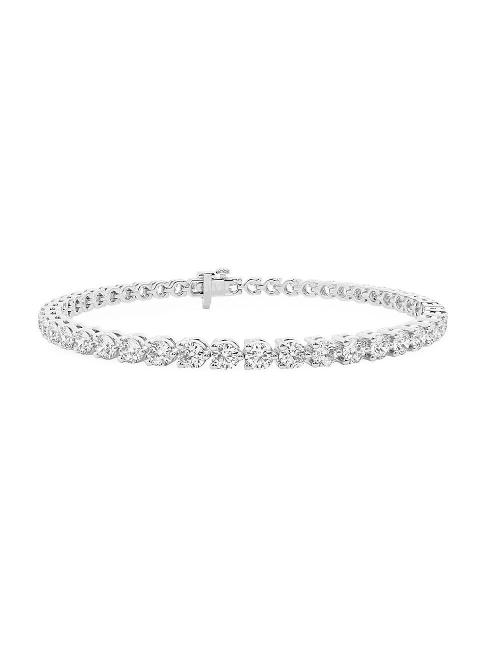 Womens 14K White Gold & Round Lab-Grown Diamond 3-Prong Tennis Bracelet/1.00-10.00 TCW Product Image