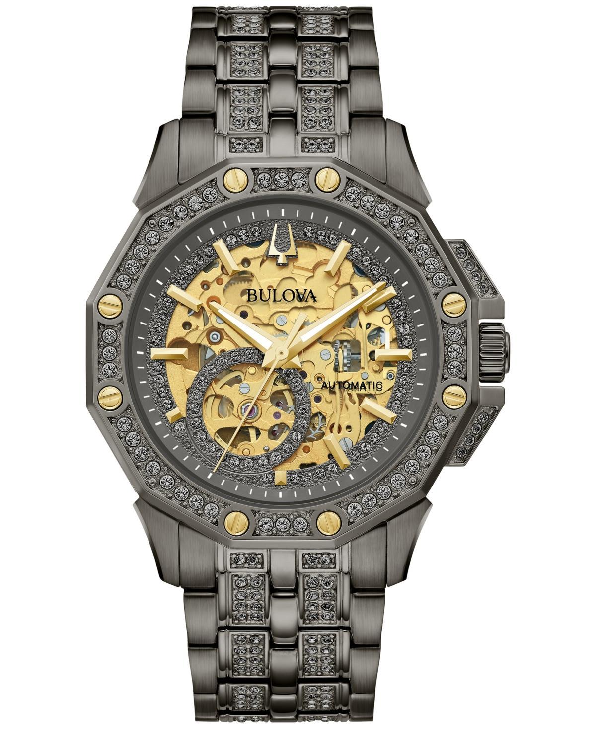 Bulova Crystal Collection Mens Automatic Gold Tone Stainless Steel Bracelet Watch Product Image