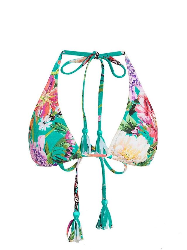 Womens Peacock Triangle Bikini Top Product Image