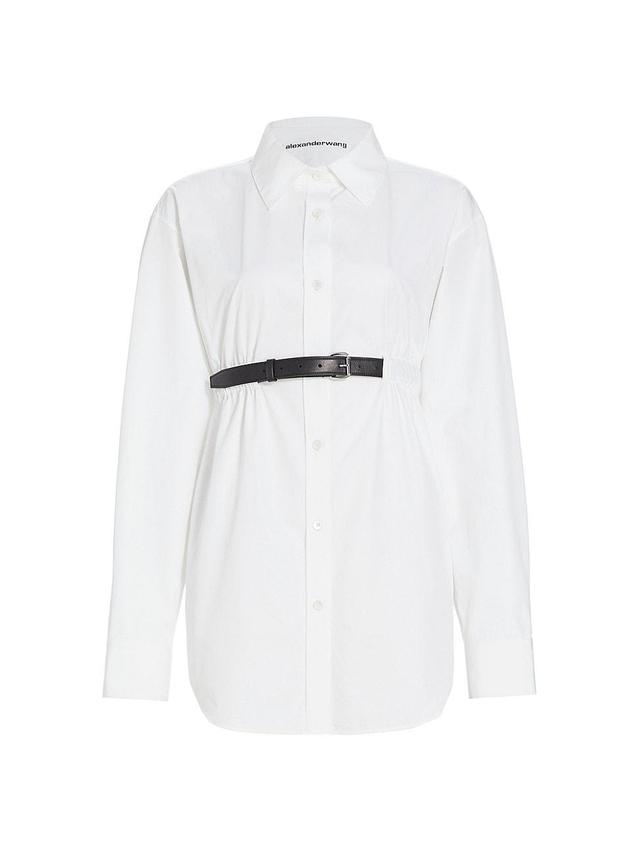 Womens Oversized Belted Cotton Shirt Product Image