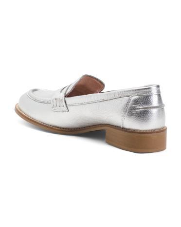 Leather Penny Loafers for Women | Leather/Man-Made Sole/Metal Product Image