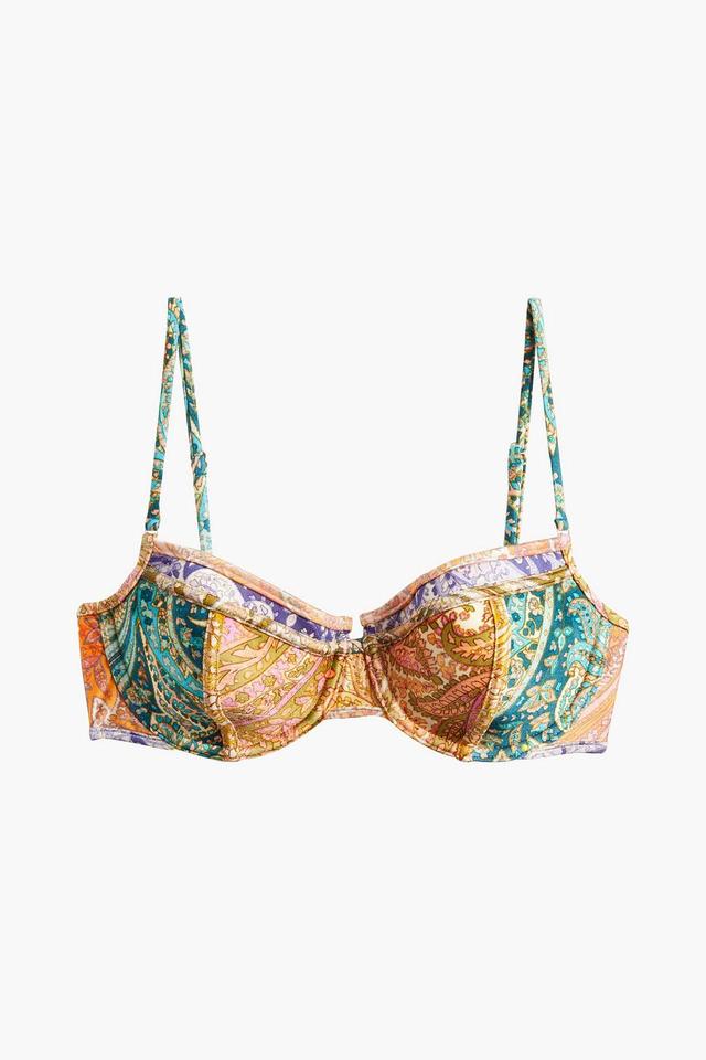 Printed Underwired Bikini Top In Multicolor Product Image