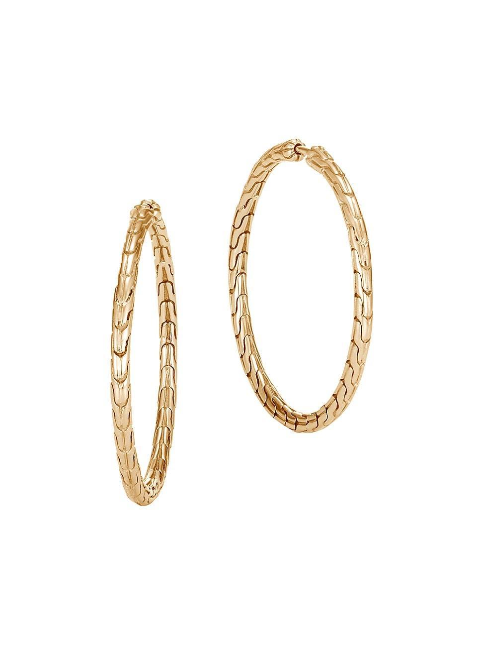 Womens Classic Chain 18K Gold Hoops Product Image