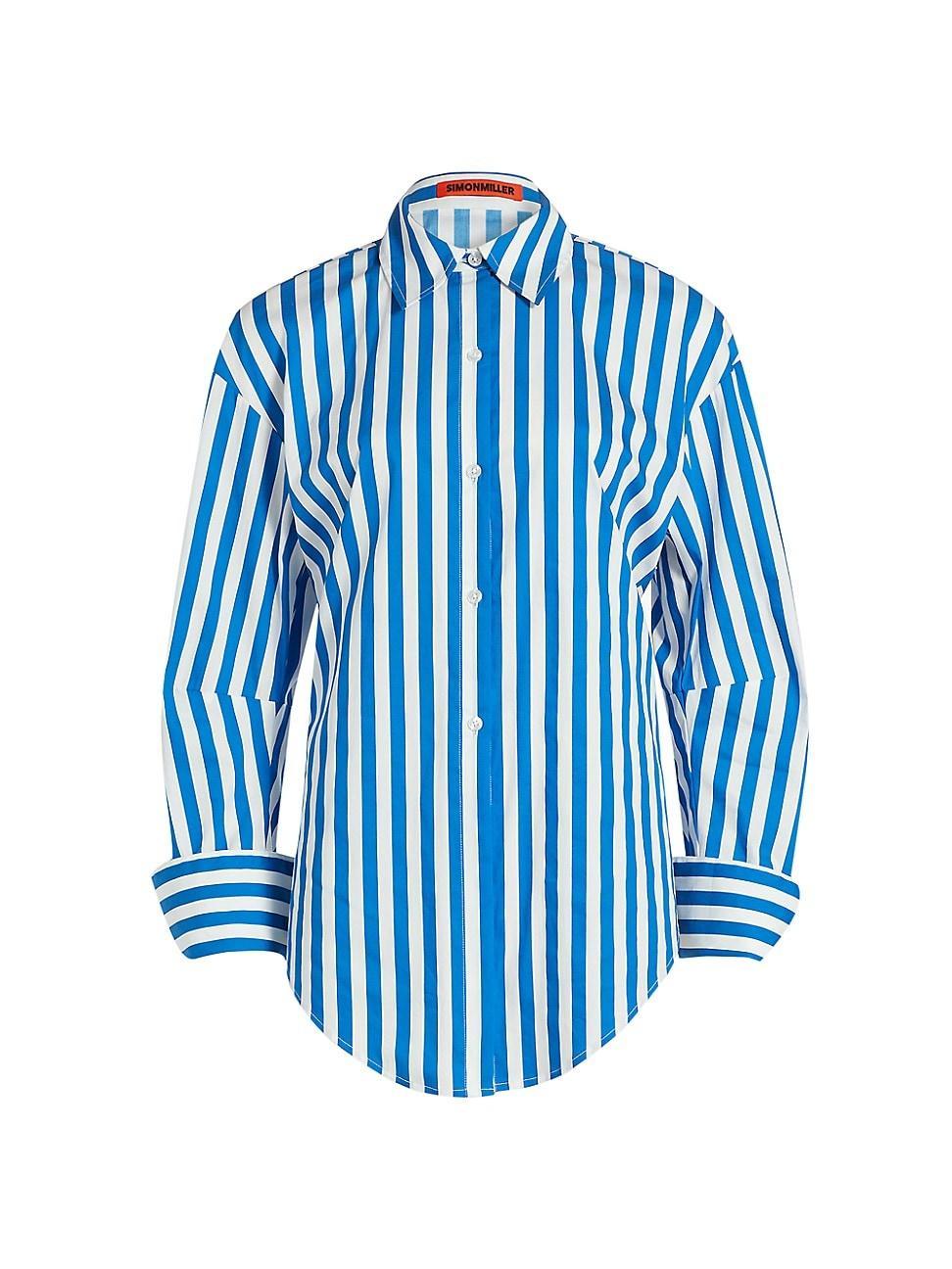 Womens Loch Striped Cotton-Blend Poplin Shirt Product Image