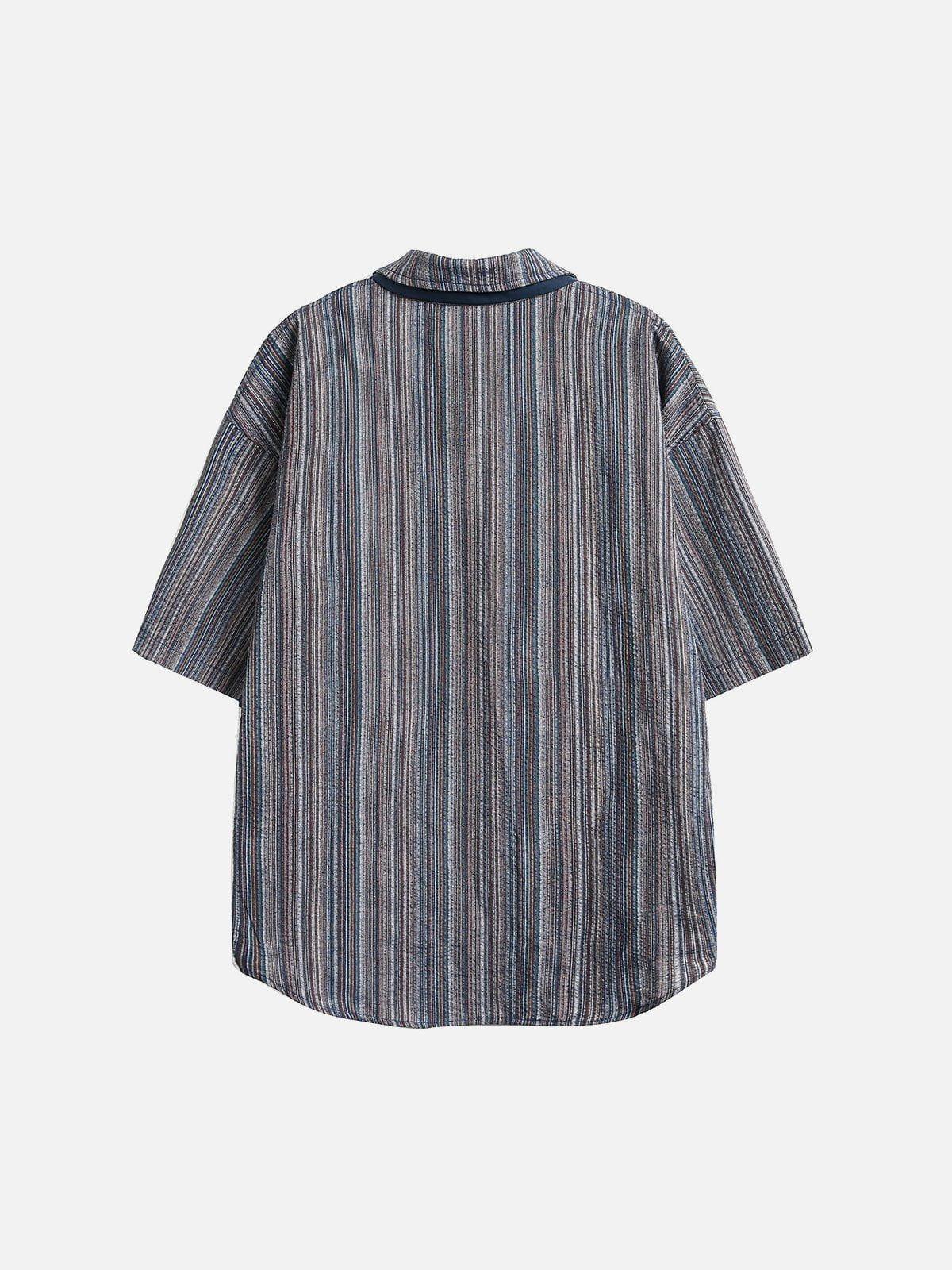 Aelfric Eden Stripe Necktie Short Sleeve Shirt Product Image