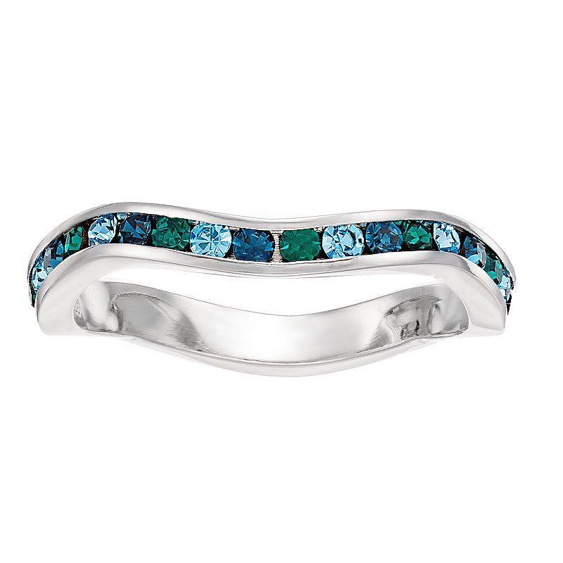 Traditions Multicolor Crystal Wave Ring, Womens Green Team Product Image