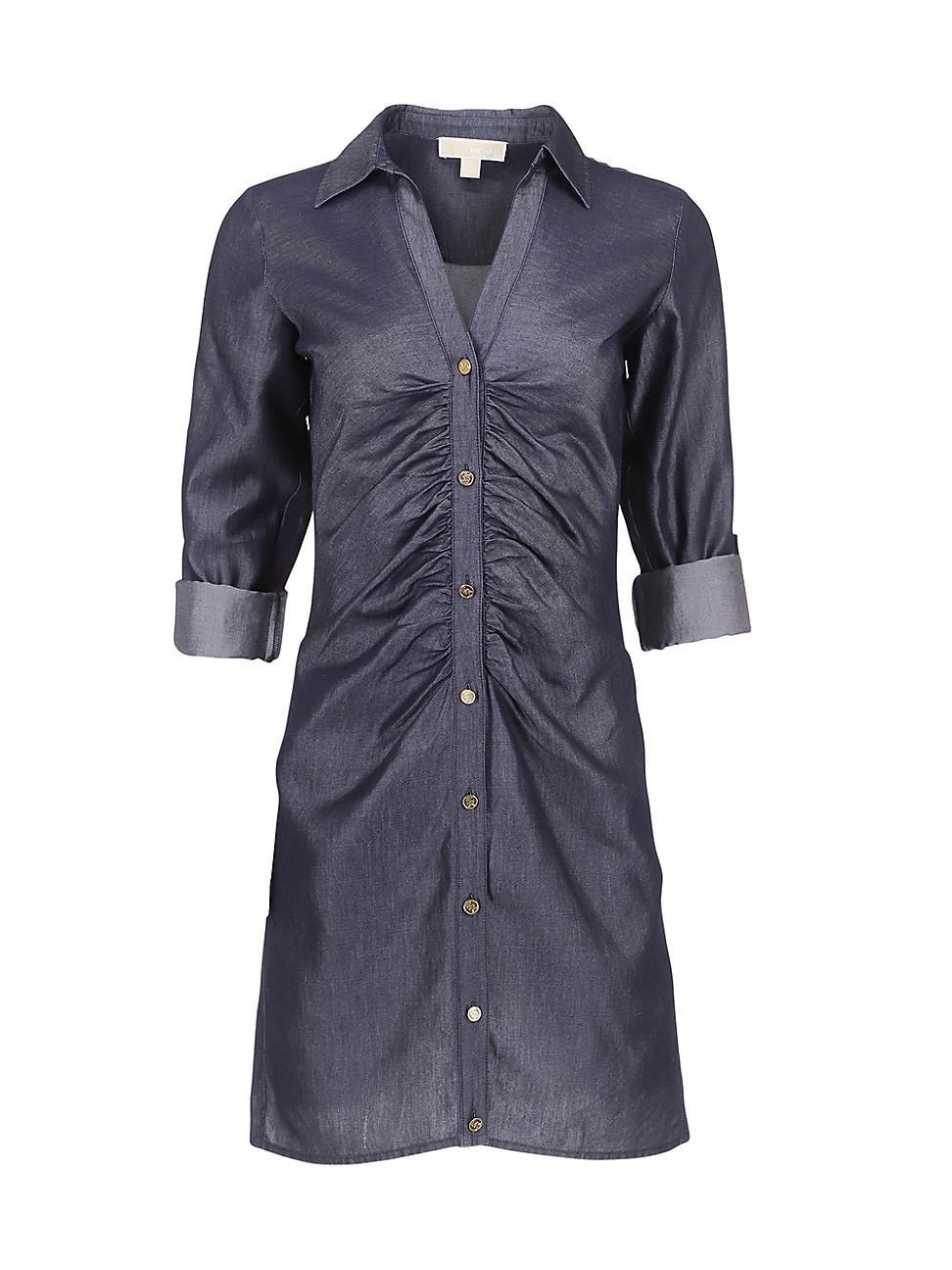 Womens Ruched Mini Shirtdress Product Image