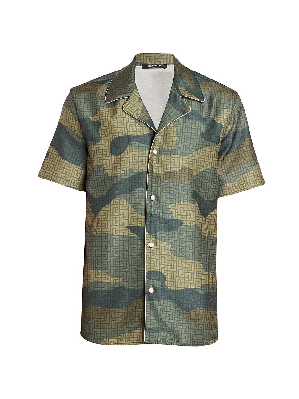 Mens Camouflage Monogram Shantung Shirt Product Image