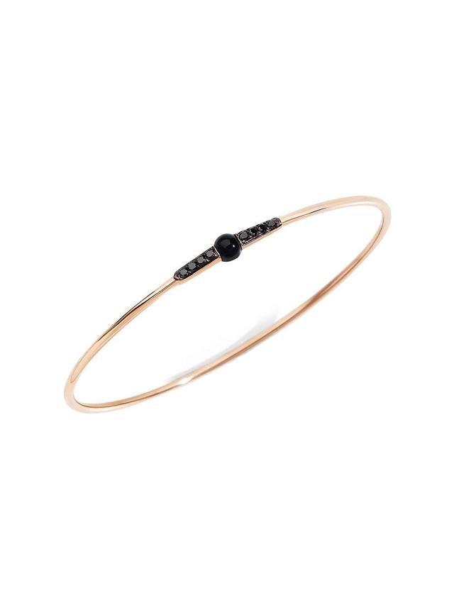 Womens Mama non Mama 18K Rose Gold, Onyx & Black Diamond Bangle Bracelet Product Image