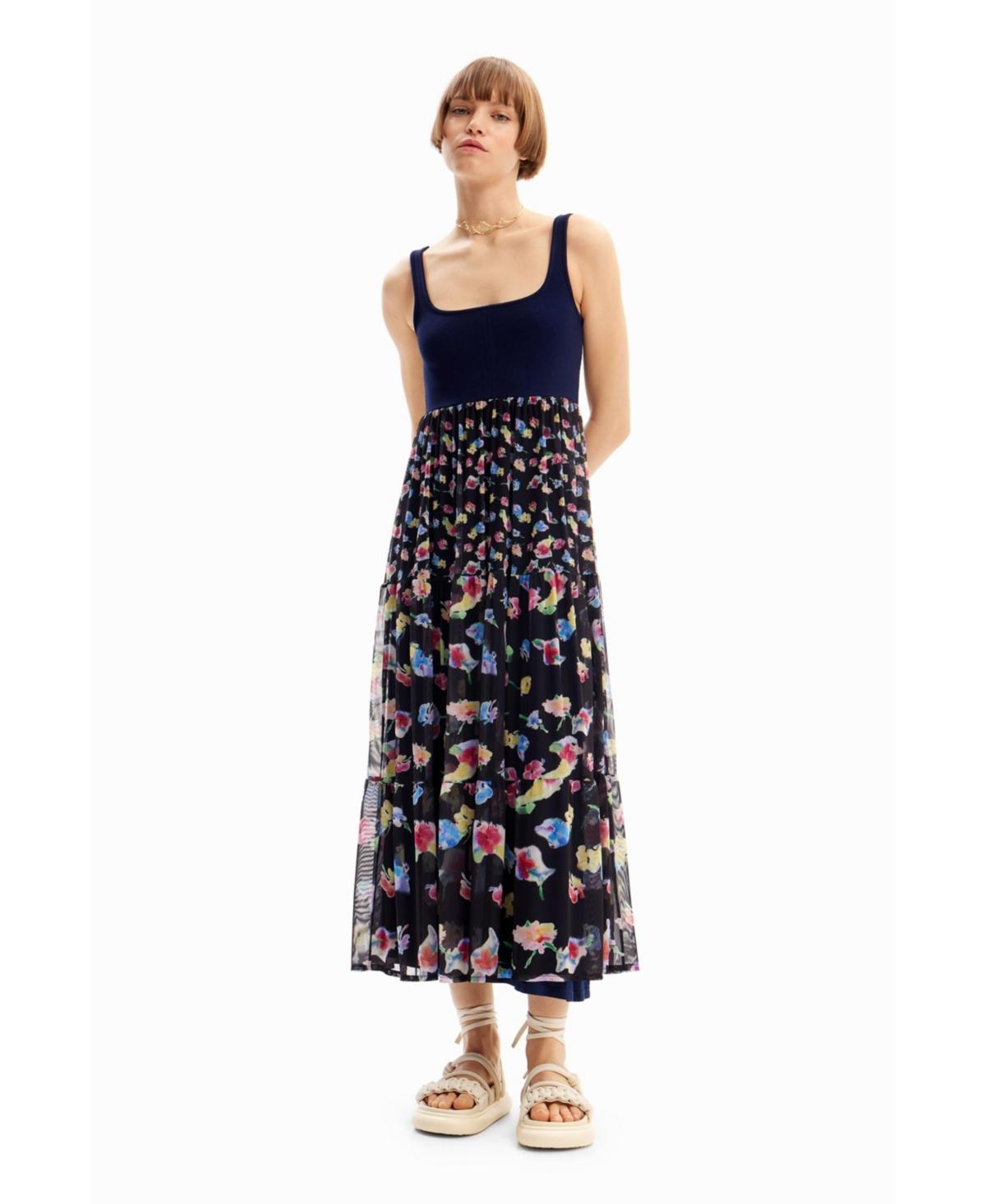 Desigual Womens Combination floral midi dress Product Image