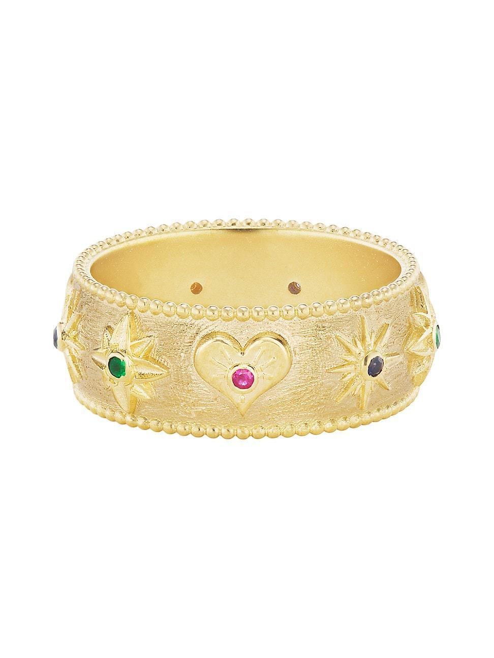 Womens Symbols 18K Yellow Gold & Multi-Gemstone Cigar Band Product Image