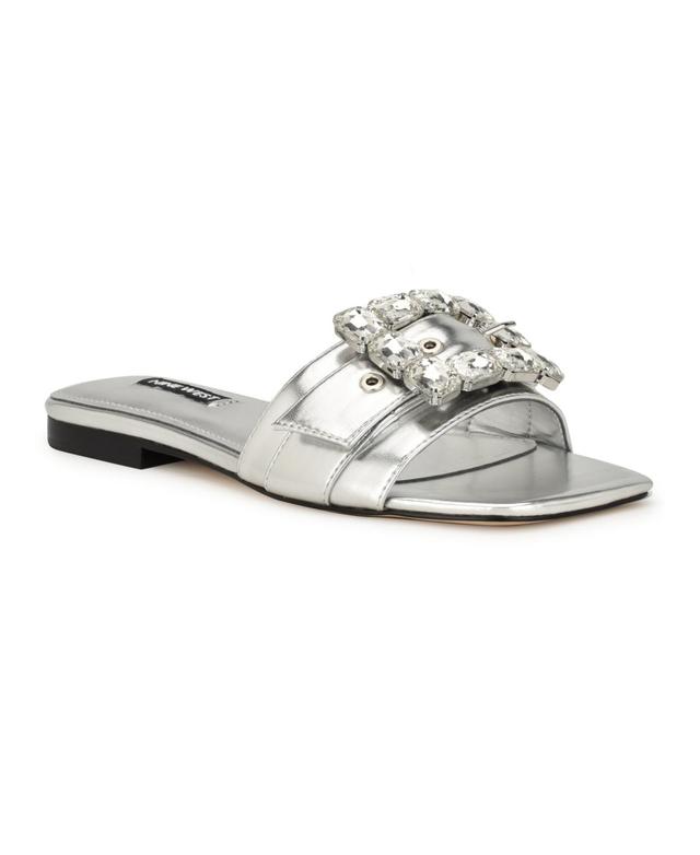 Nine West Matter Crystal Buckle Slide Sandal Product Image