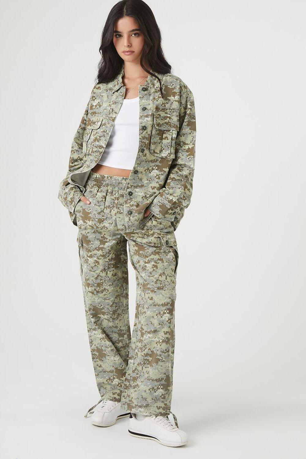 Twill Camo Print Cargo Joggers | Forever 21 Product Image