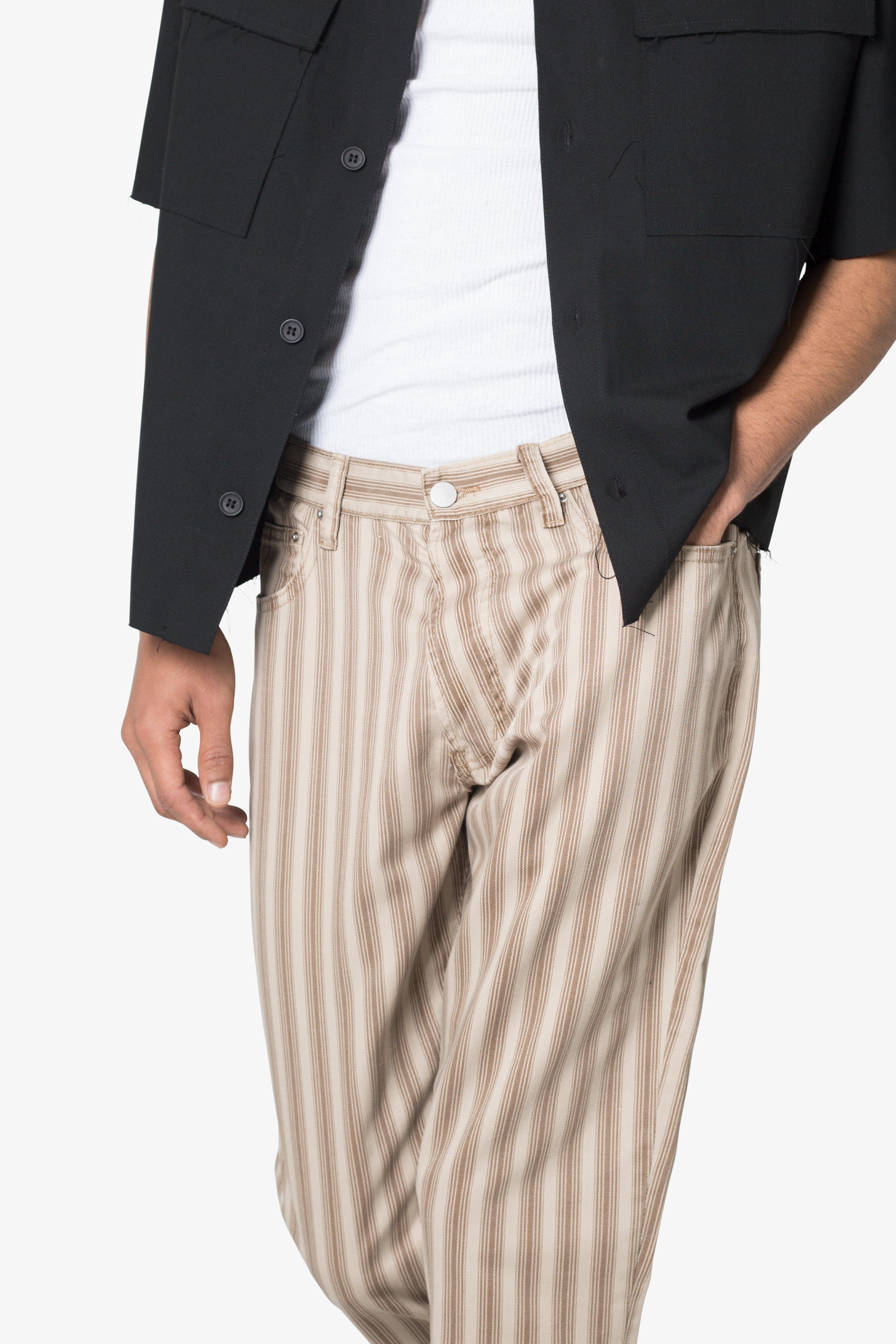 Striped Flare Pants - Brown Product Image