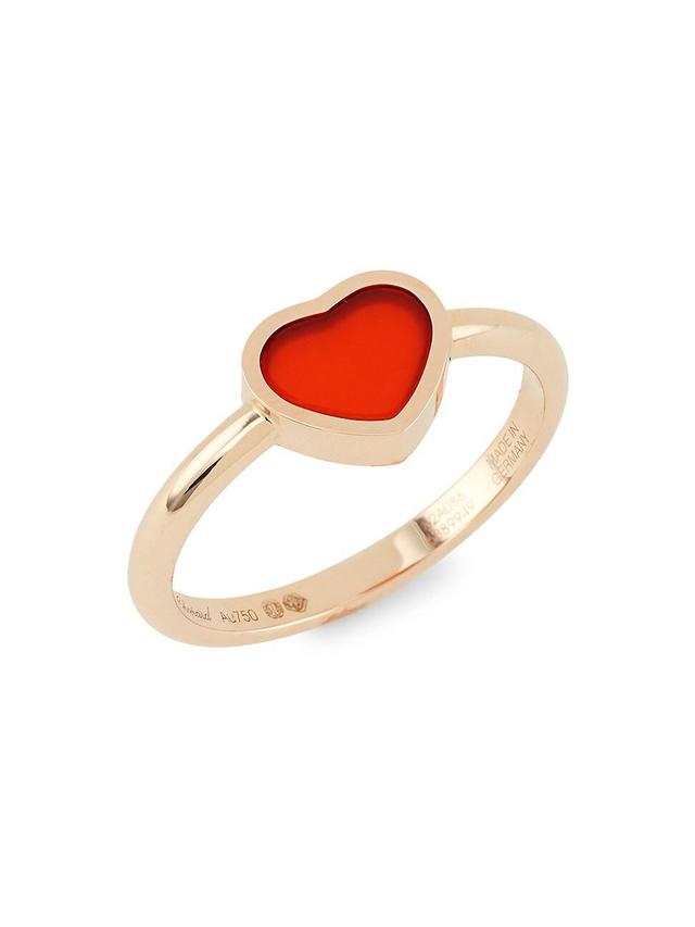 Womens My Happy Hearts 18K Rose Gold & Carnelian Ring Product Image