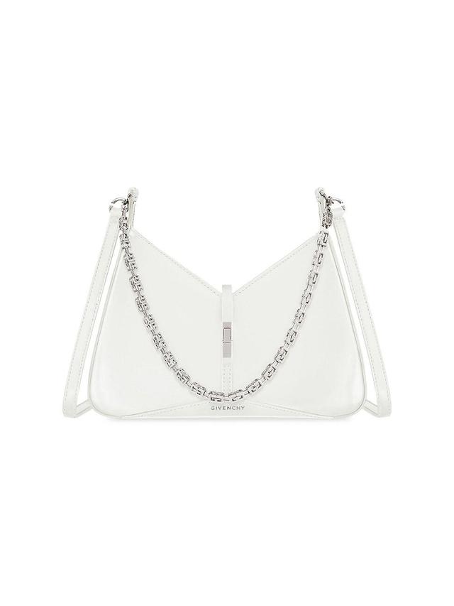 Womens Small Cut Out Shoulder Bag In Shiny Leather With Chain Product Image