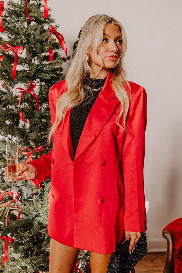 Holiday Cheer Satin Blazer Product Image