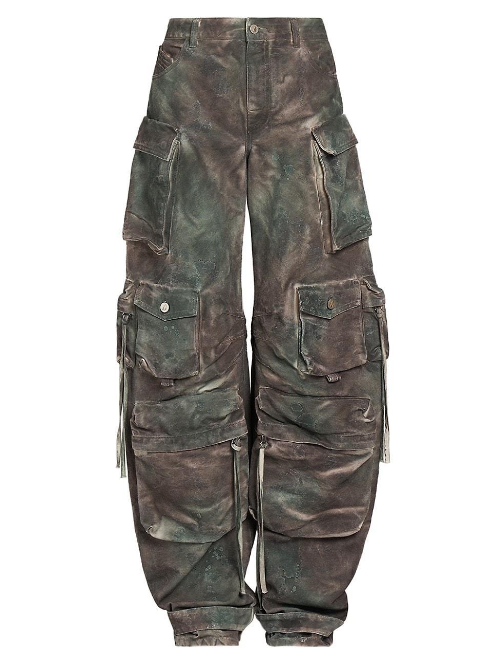 Womens Camo Cargo Denim Pants Product Image