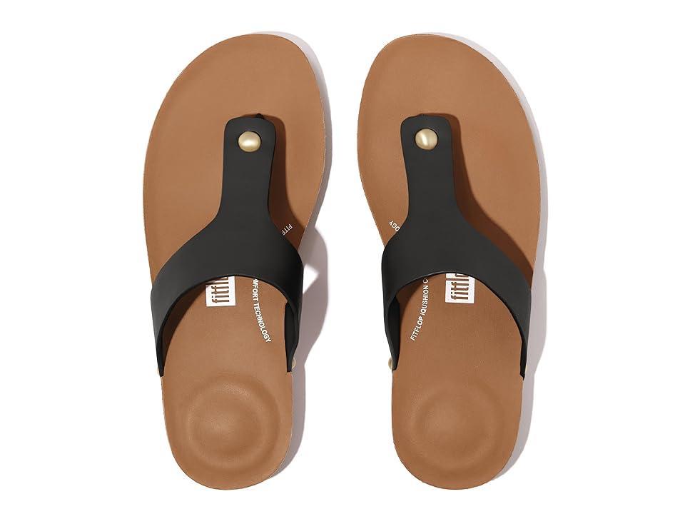 FitFlop Iqushion Leather Toe-Post Sandals Women's Sandals Product Image