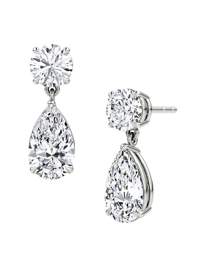 Womens Vrai X Brides 14K White Gold & Lab-Grown Diamond Duo Pear Drop Earrings - White Gold Product Image