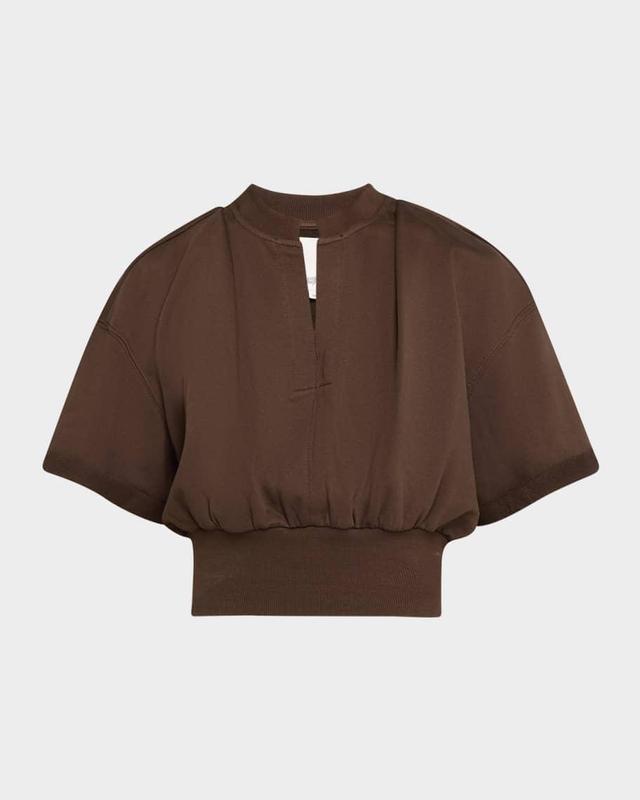 Short-Sleeve Cropped Sweatshirt Product Image