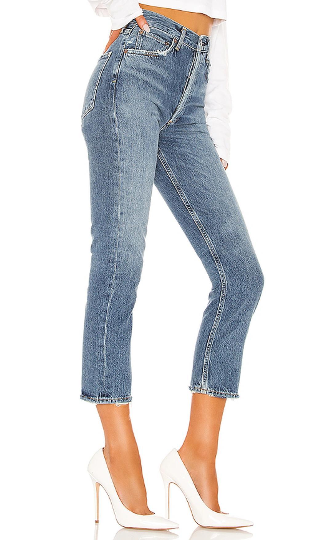 Riley High Rise Straight Crop Jeans In Frequency Product Image