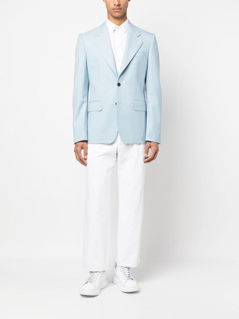 Single-breasted Tailored Blazer In Light Blue Product Image